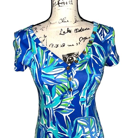 Lilly Pulitzer green & blue Palmira dress XS - Picture 3 of 5
